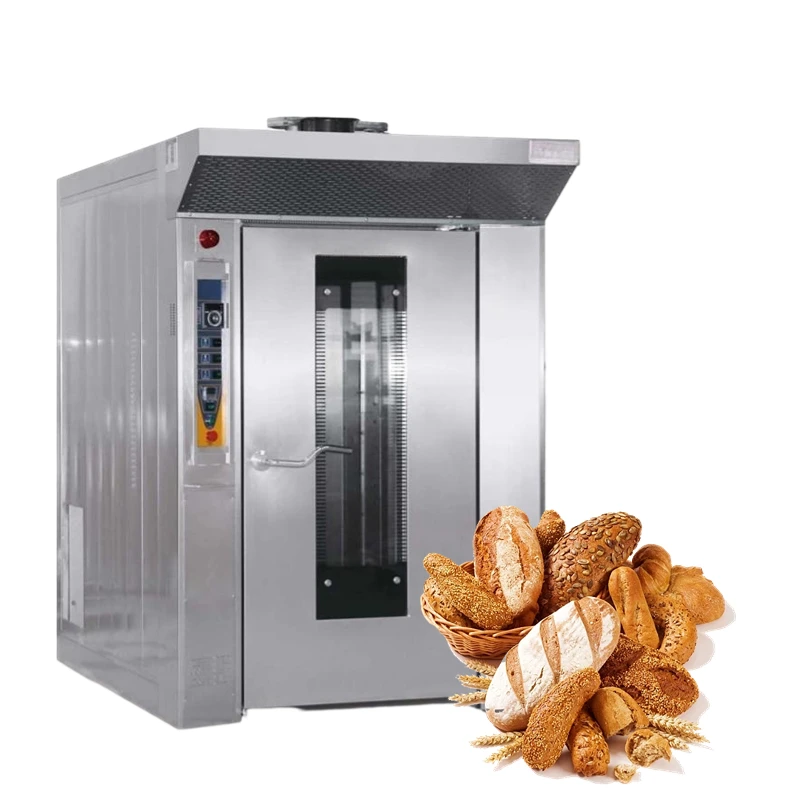 Gas Diesel Electric Industrial Rotary Oven For Bakery Sale Bread Baking Italy Commercial 32 Trays Rack Rotary Oven Price