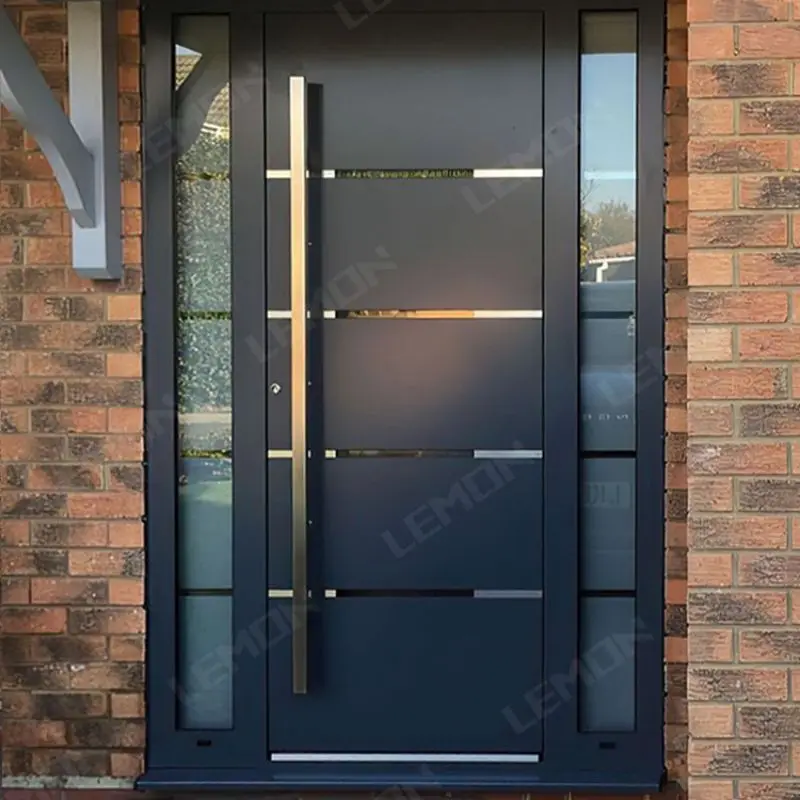 LEMON Brand-New Design Exterior Security Metal Pivot Door For Houses Pivot Doors Modern Entry Aluminum Design