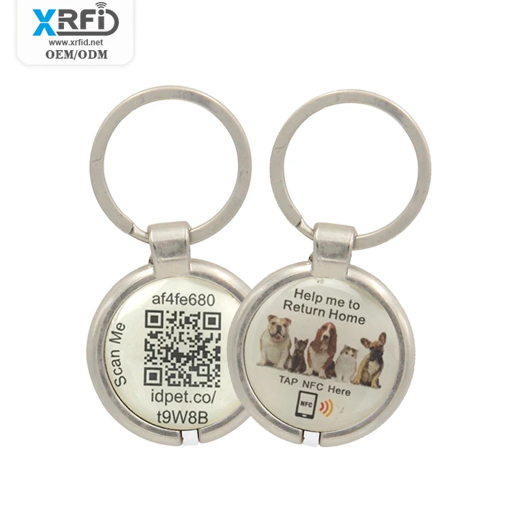  Customized Printing Tag213 Em Metal 213 Tracking Dog Air Smart 13.56Mhz Rfid Nfc Pet Epoxy Hang Tag