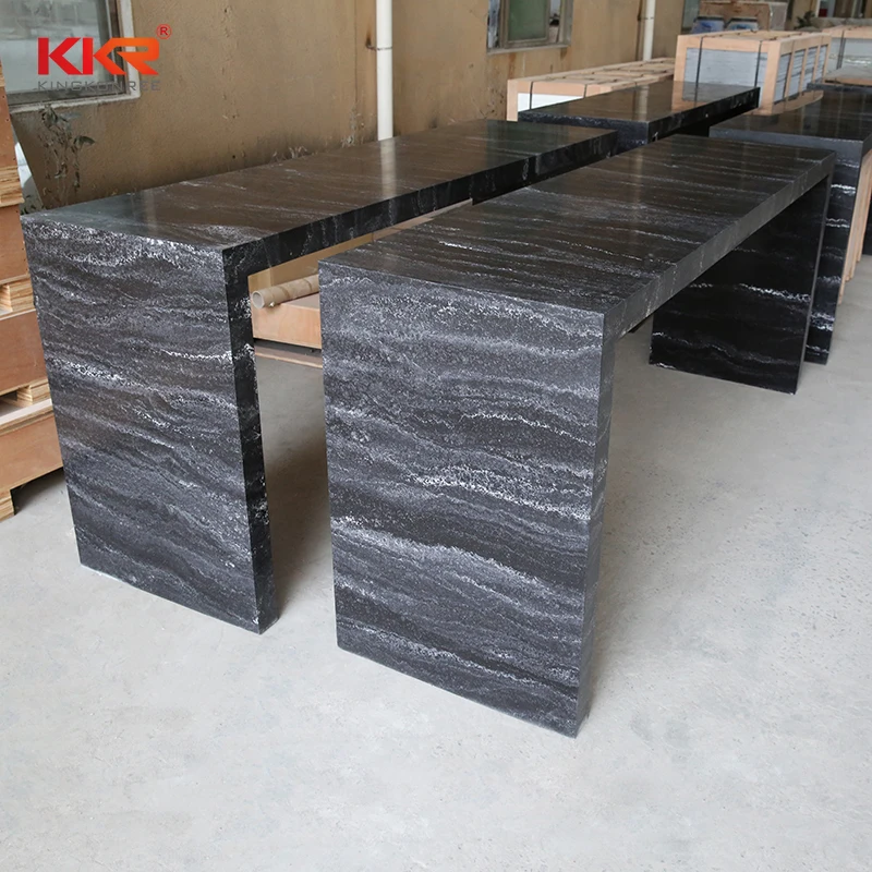 
Acrylic solid surface composite marble top dining table coffee bar table 