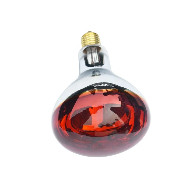 Red NIR Infrared heat light bulbs 100W 150W 175W 250W 275W Tungsten Halogen Heating lamp for poultry farming with CE ETL