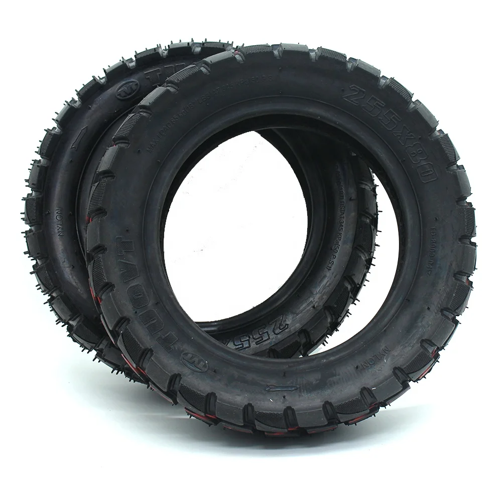High Quality TUOVT 255*80 mm Cross Country Outer Tire for Zero 10X Electric Scooter Spare Parts Rubber Off Road Rubber Tyre