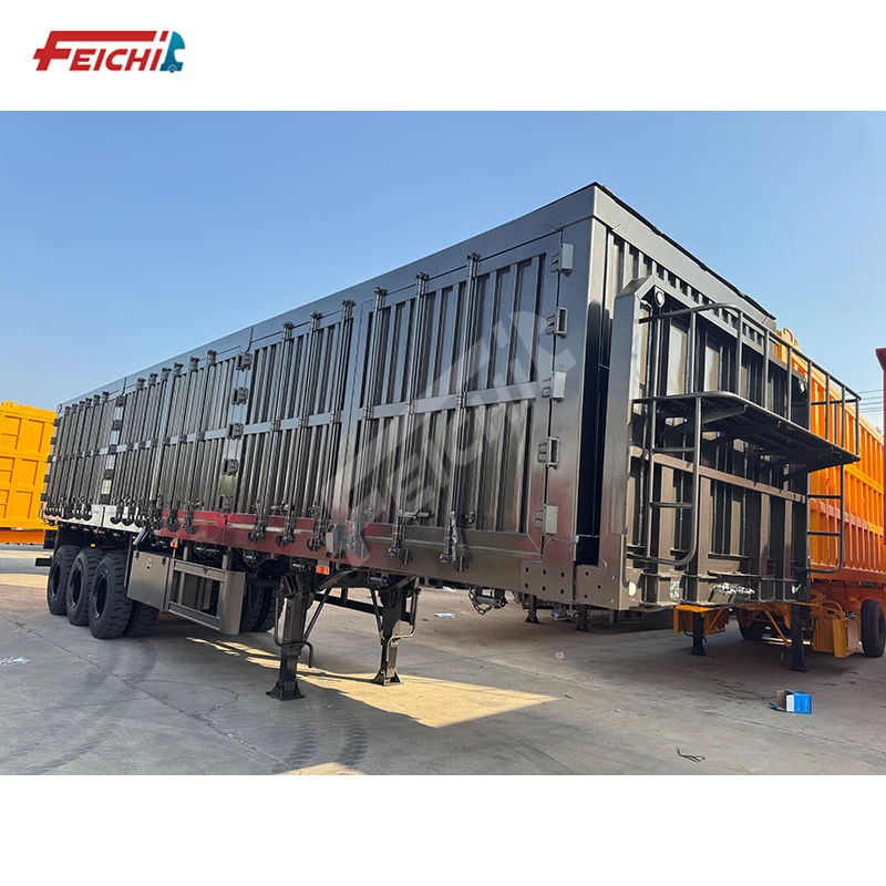 Factory Supply 3 Axle Cargo Box Type Semi-Trailer Carbon Steel 40 Tons Fully Enclosed Transport Cargo Van Semi-trailer