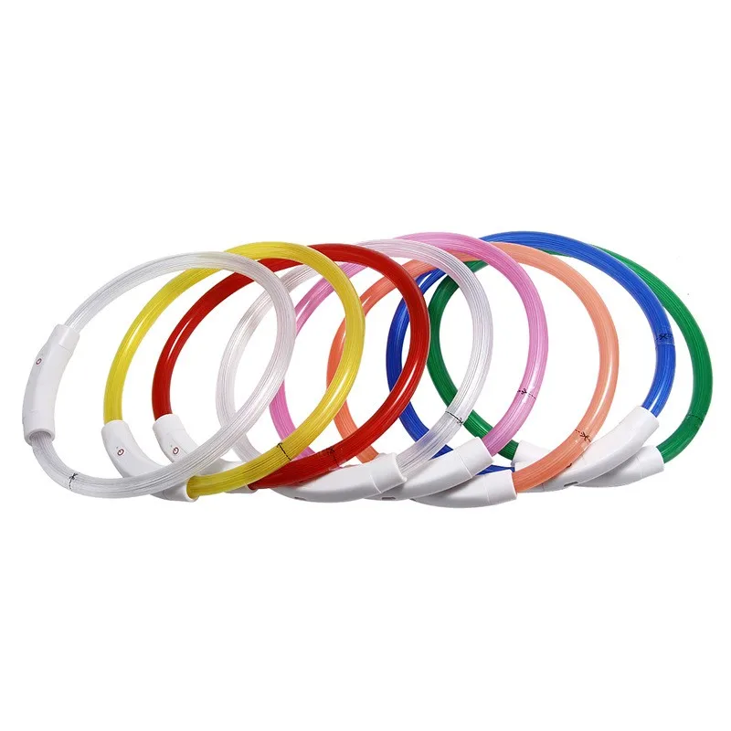 wholesale LED puppy Collar USB Rechargeable Glowing pet Dog Collar Night Safety Fashion Light up Collar