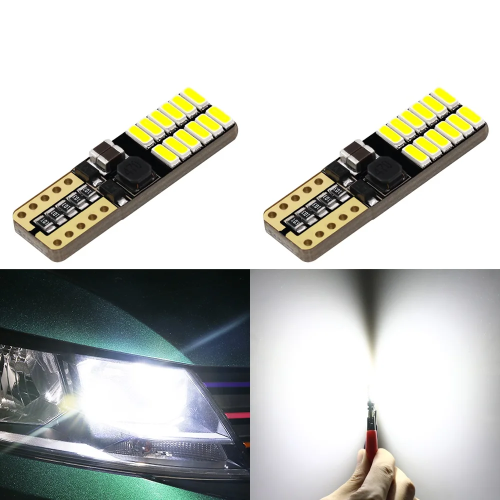 
Top Quality 255LM T10 4014 24SMD Led Auto Canbus Bulb 10-30V 1.7W W5W 194 501 Error Free Car Dome Lamp Licence PLate Light ZL046 