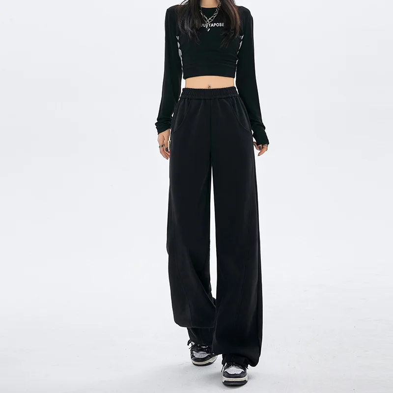 Custom Cotton Sweatpants Female Joggers Oversized Streetwear baggy Blank Flare Pants Women Trousers