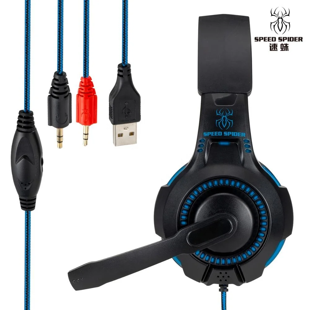 
Professional led light wired surround stereo computer gaming headset with rotation mic 
