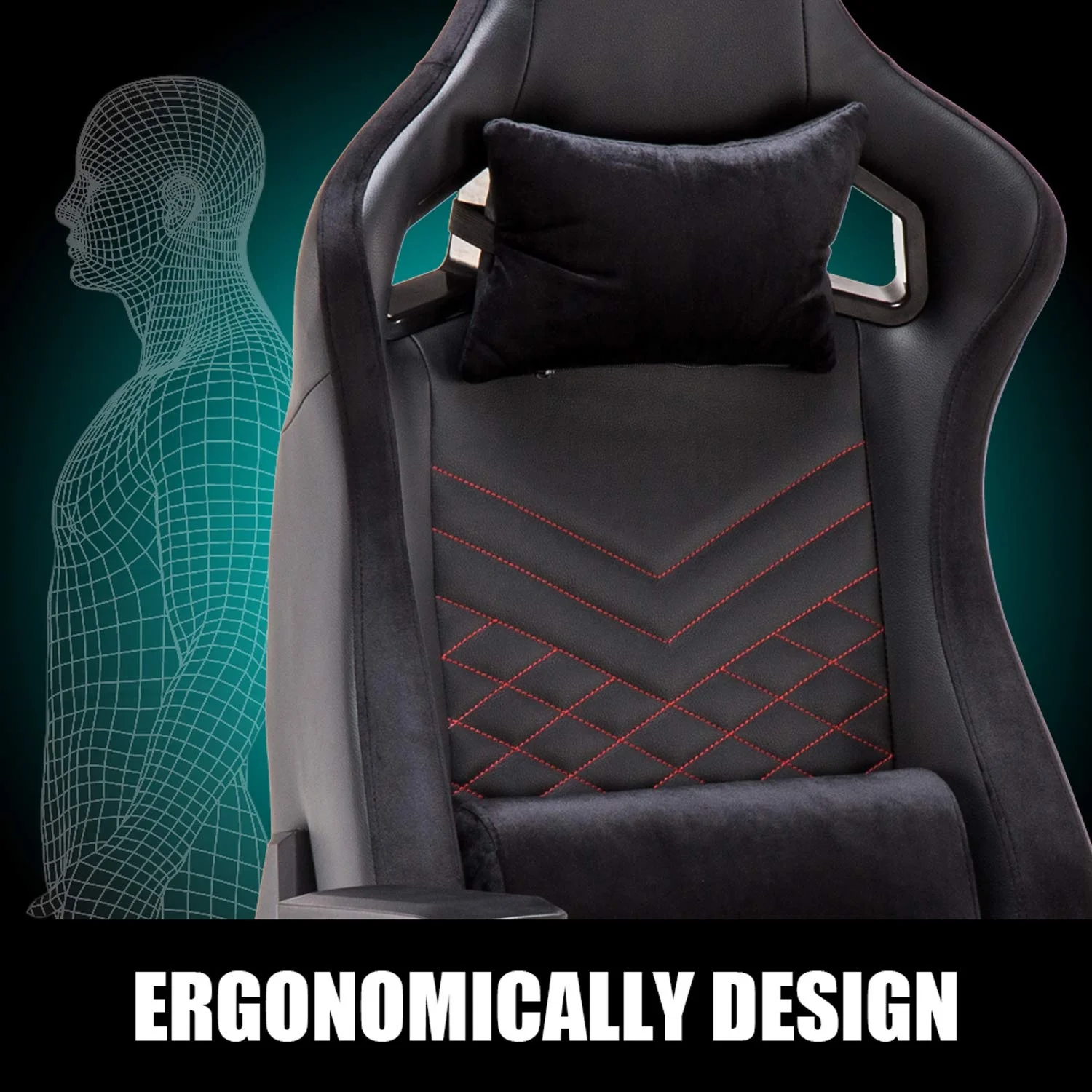 High Back Gaming Chair Ergonomic PC Computer Office Chair with 4D Adjustable Armrests Swivel Racing Black Leather Gaming Chair Customized color
