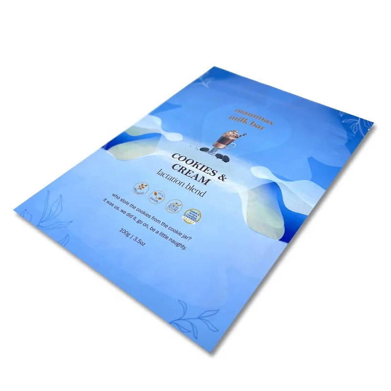 Custom Print 2.5oz 3.5oz Three Side Seal Zip lock Bag  For Food Snack Cookie Sugar Packaging Bag