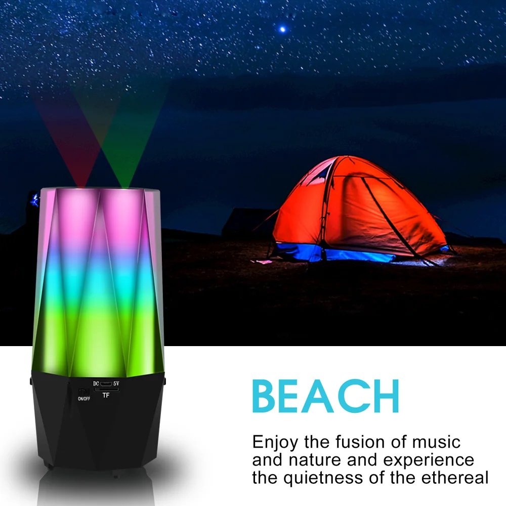 Portable Rechargeable Crystal night light projector led Lamps With high quality Speakers Christmas Lights