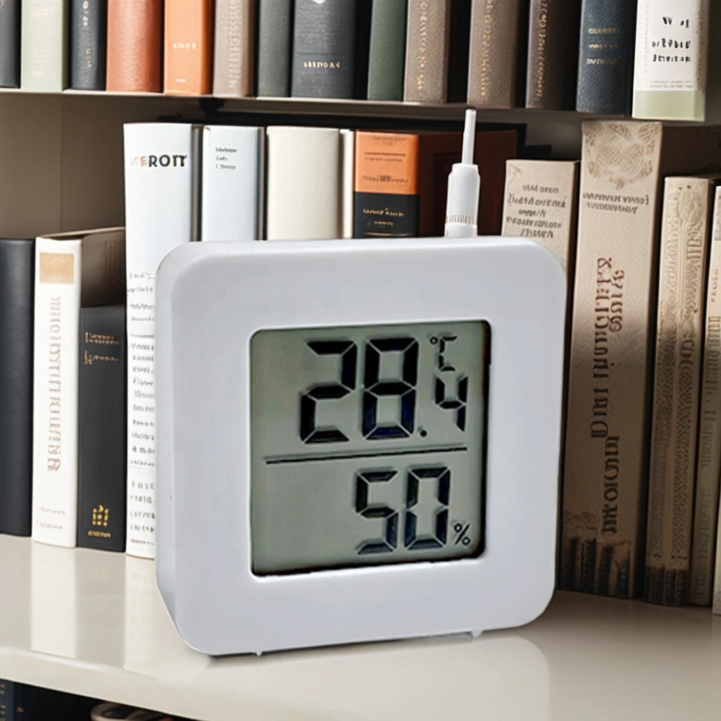 Mini Square Digital Thermometer and Hygrometer for Home and Office Use Cooking Friendly Plastic Household Thermometer