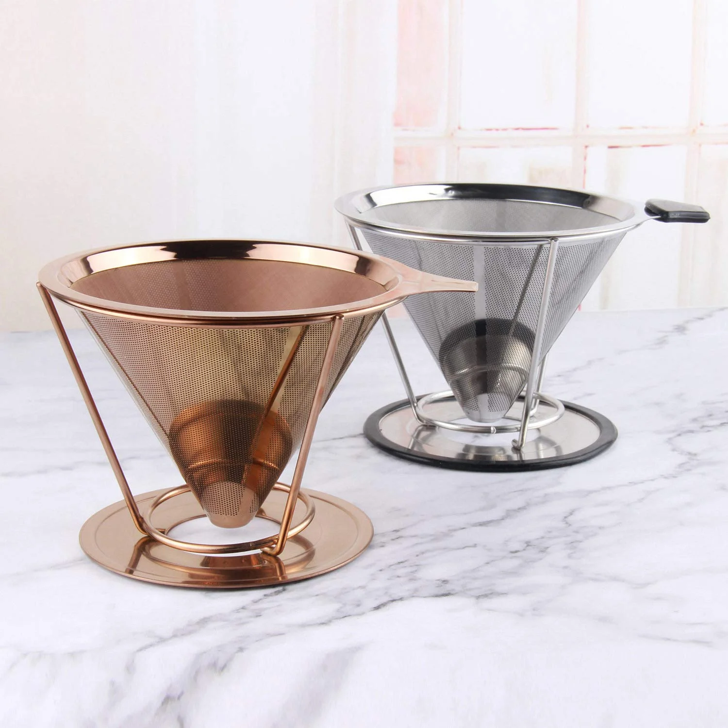 High Quality Stainless Steel Coffee Filter for Homemade Pour Over Cone Drip