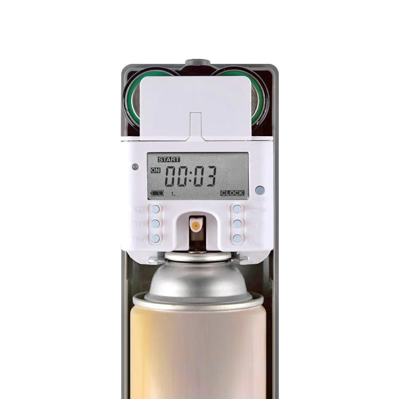 smart automatic aerosol dispenser battery LCD automatic hotel air freshener dispenser 300ml cans spraying fragrance dispenser