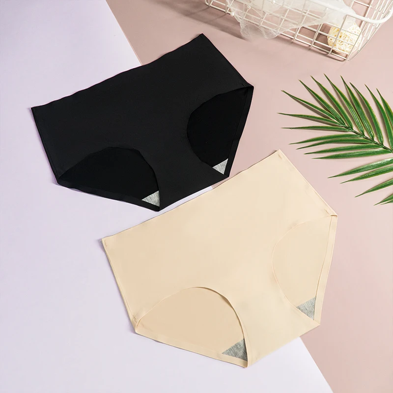 Wholesale Silk Satin Panties Underpants Women Briefs Cheap Price Ladies Ice Silk Seamless Inner Wear Undies Underwear Panties