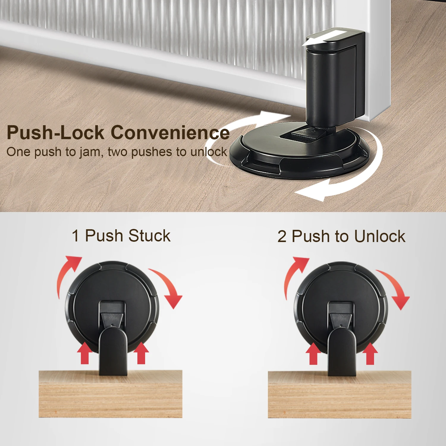 DOOROOM Modern sliding door stopper Deluxe zinc alloy ground suction concealed door stopper