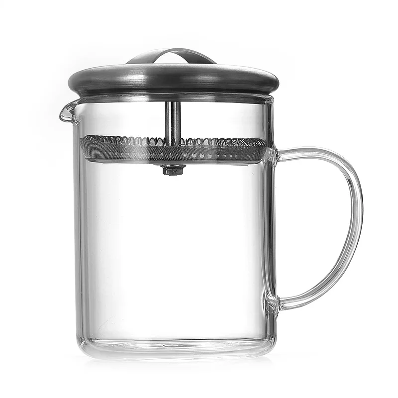 400 мл 600 простой чайный кувшин с листьями стеклянный чайник крышкой из нержавеющей стали
