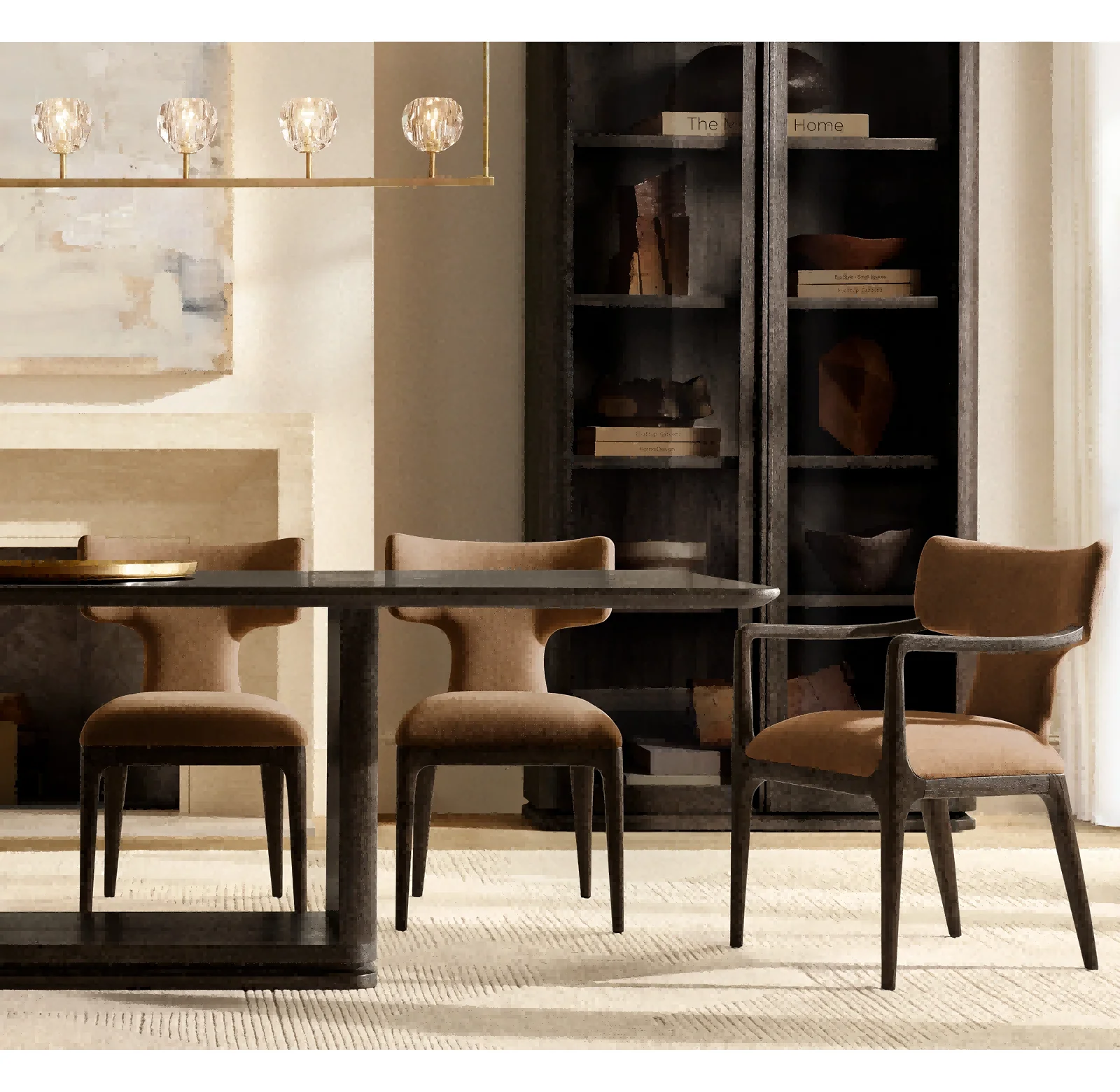 Classical Luxury Indoor Villa Furniture Natural Solid Oak Wood Open Rectangular Dining Tables