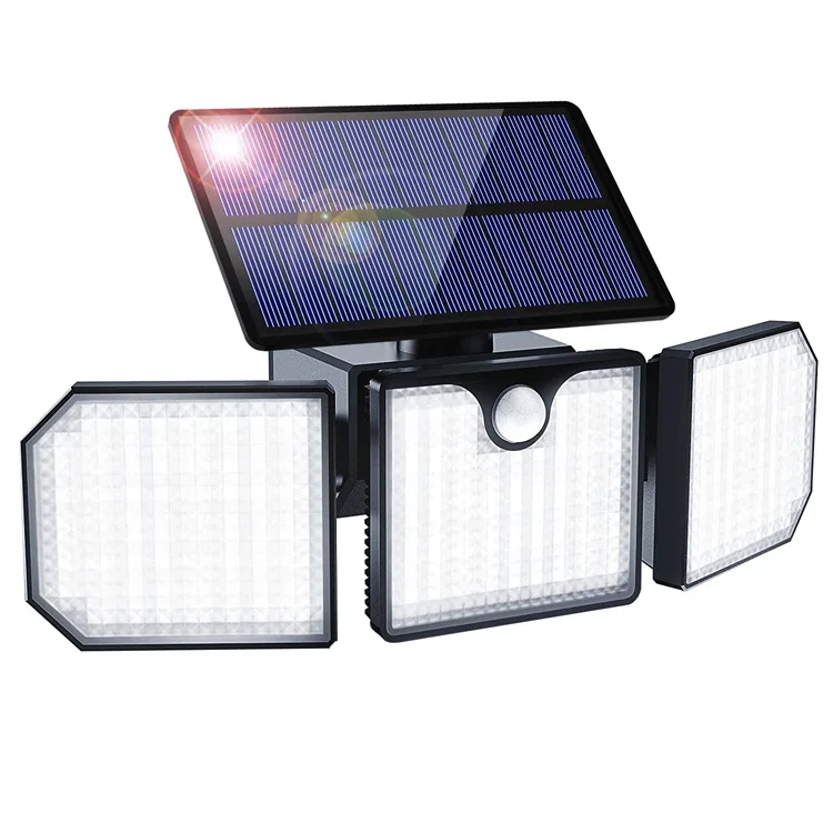 Solar Lights Outdoor 230 Leds Solar Powered Security Flood Lights 360 Degree RotatableHeads Adjustable Mo With Remote control