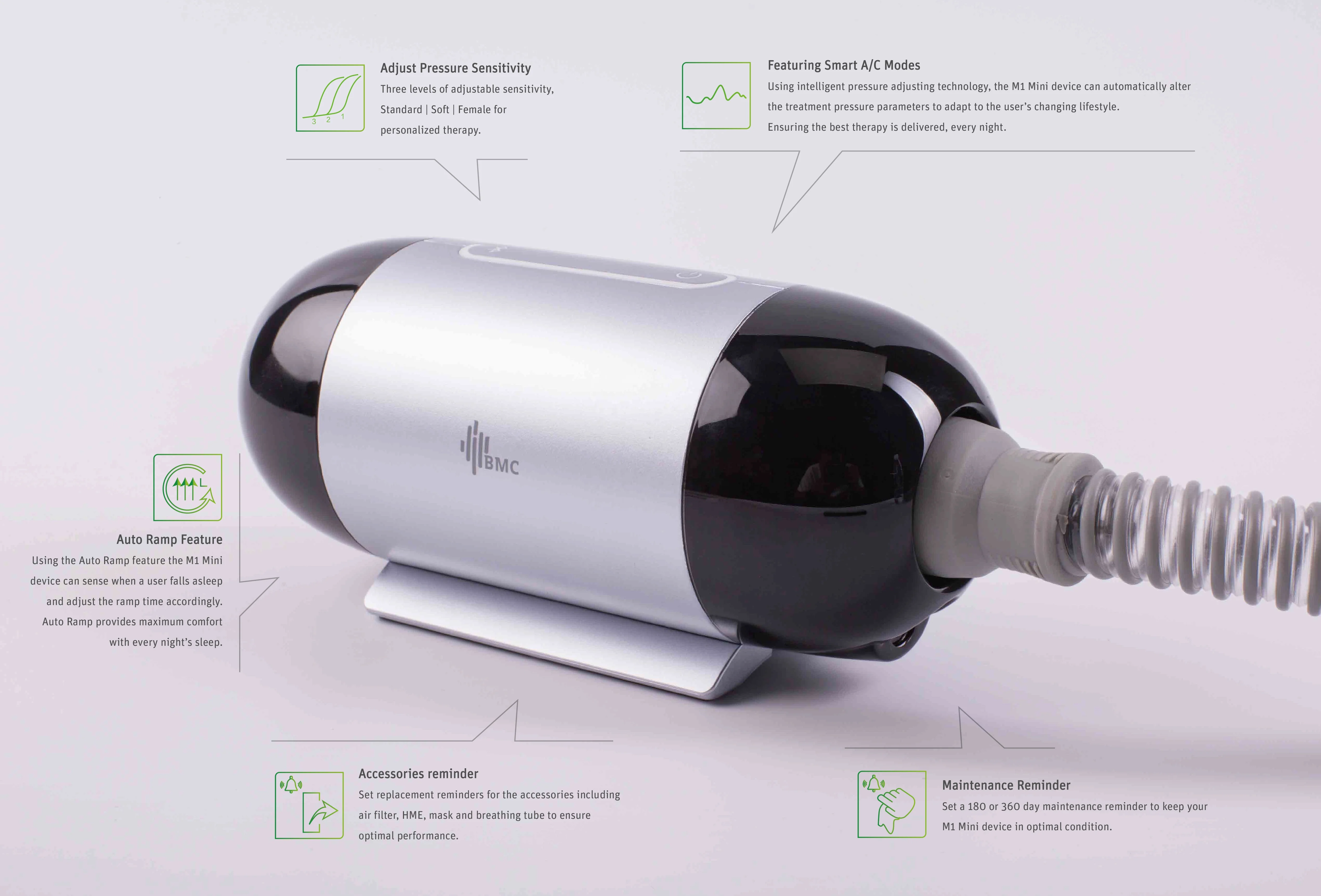 Breathing Machine Respirator BMC Auto CPAP M1 Mini Portable AutoSet Travel CPAP Machine for sleep apnea