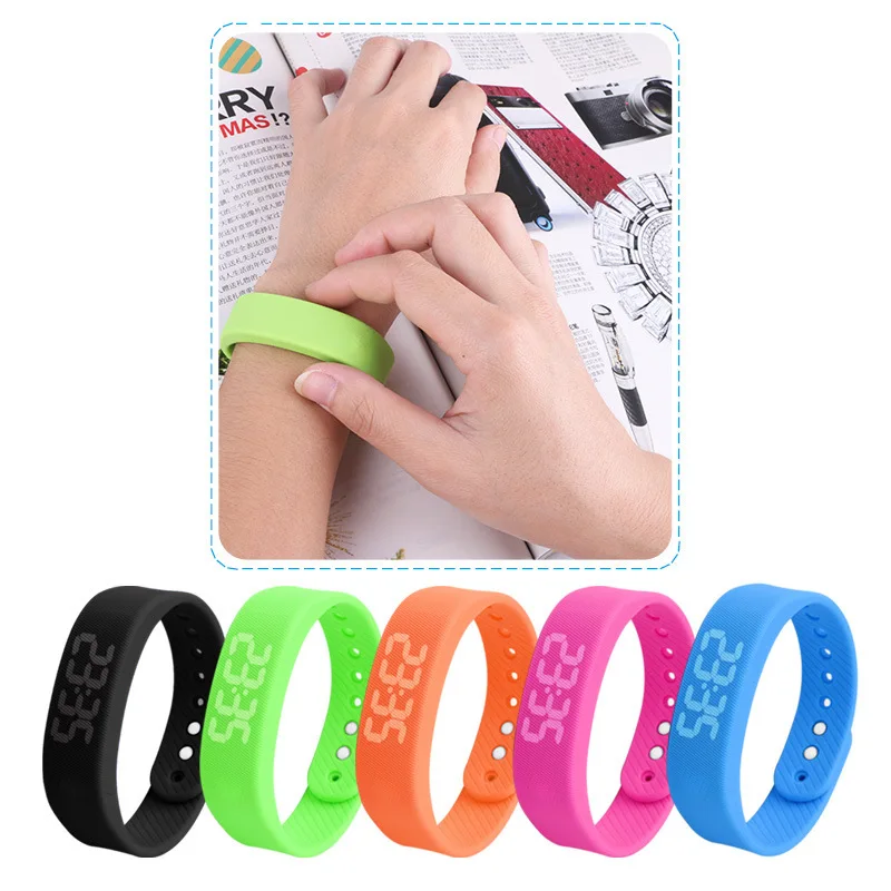 New 3D Pedometer Silicone Smart Bracelet Sleep Monitoring LED Watch Smart Bracelet Leisure Sports Fitness Tracker Color Watch