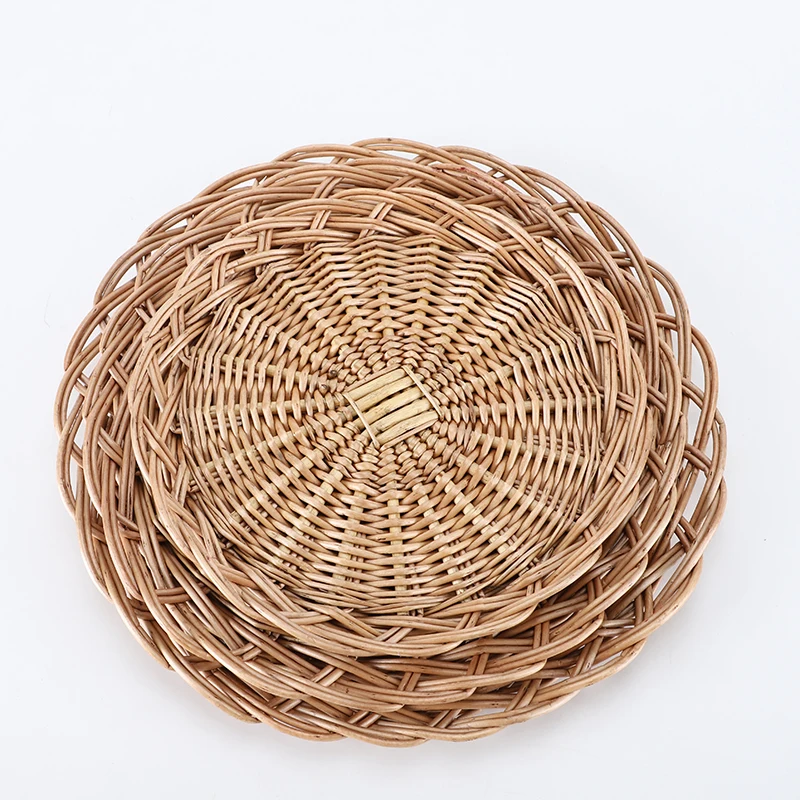 Wholesale environmental protection wicker bread tray basket for coffee table storage wicker tray
