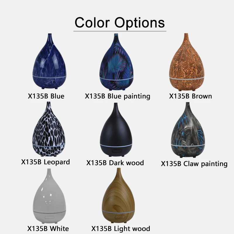 5 Colors Aroma Diffuser 100ml Fragrance Air Mist Humidifier Ceramic Ultrasonic Electric Essential Oil Diffuser