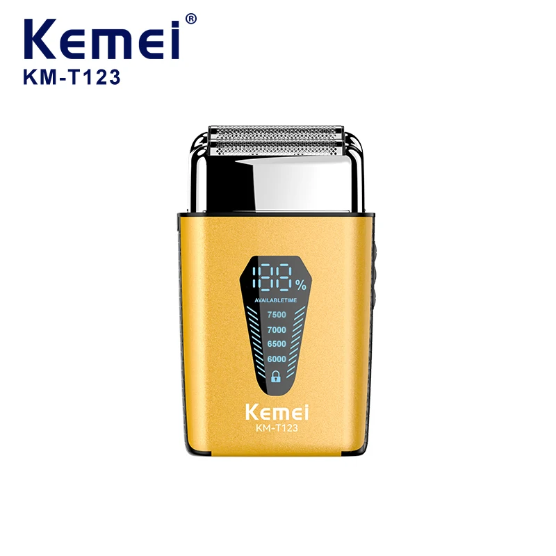 KEMEI KM-T123 Home Portable Travel Razor Rechargeable Cordless Men Shaver Reciprocating Foil Shaver