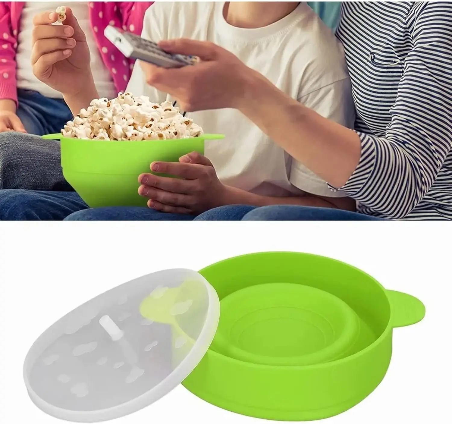 LifeTop Microwave Silicone Popcorn Popper Maker Dishwasher Safe  Collapsible Silicone Popcorn Maker Popcorn Popper Silicone