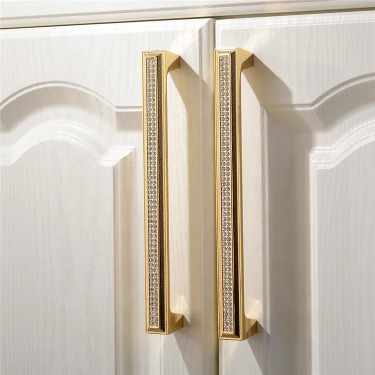 Luxury 24K Real Gold Or Chrome Czech Crystal Drawer Cabinet Knobs Wardrobe Door Handle Furniture Knobs Pull Handles