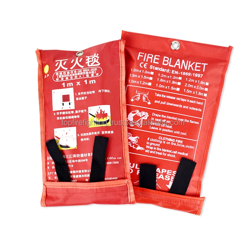 1.8x1.8m Standard Emergency Fire Retardant Protection Heat Insulation Fiberglass Fire Blanket for sale