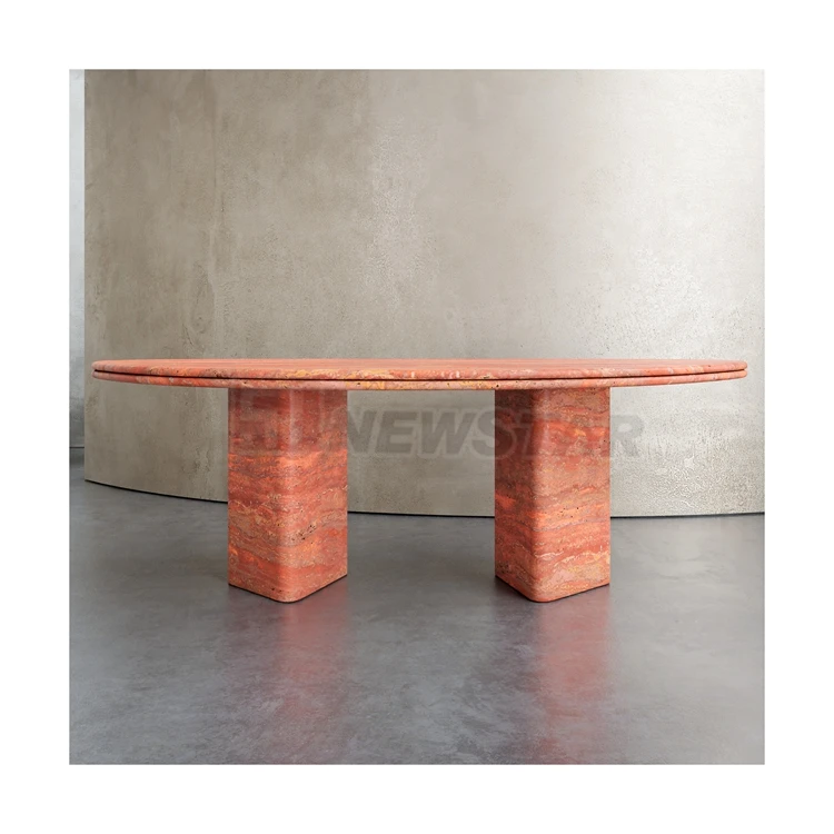 Newstar Stone Luxury Home Furniture Dining Room Arabescato White Marble Dining BOW Table White for Home Furniture Decorate