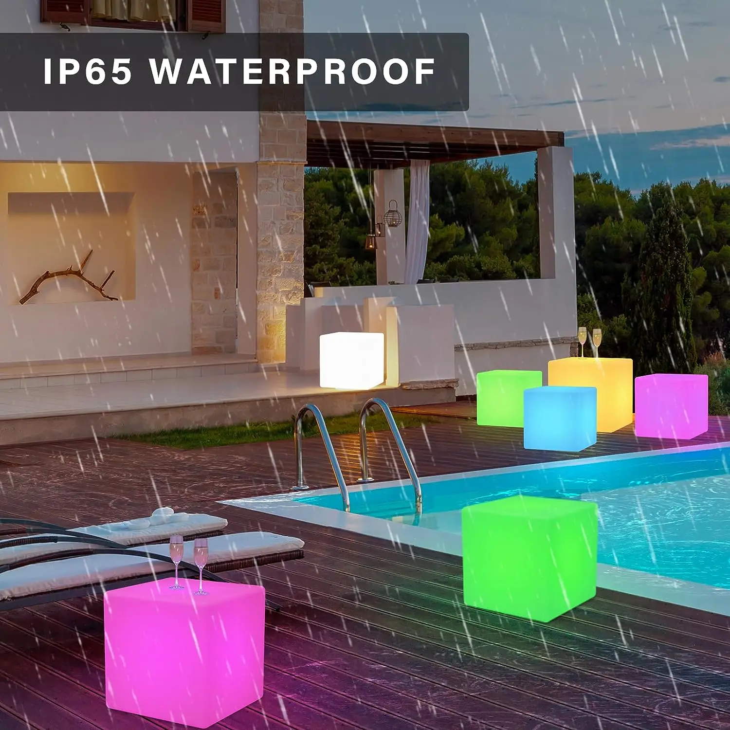 Color Changing Waterproof Led Outdoor Garden Light Led Cube