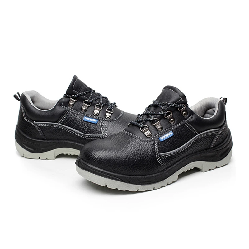 GOTAN Oil Resistant Leather Shoes for Men Toe Cap Safety Shoes Waterproof Protection Work Shoes