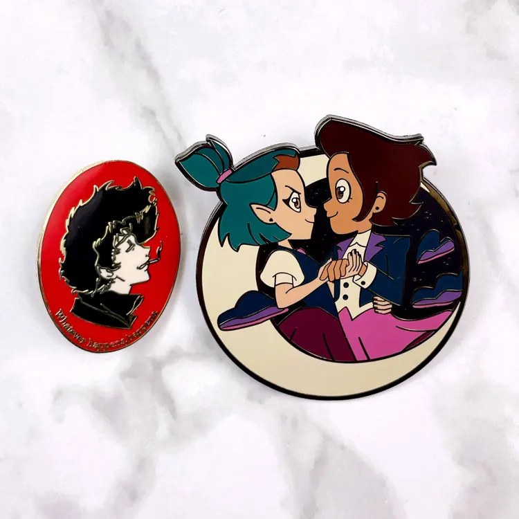 Free Sample Customized Cheap Wholesale Vast Gifts Anime Character Brass Gold Metal Hard Enamel Badges Pins