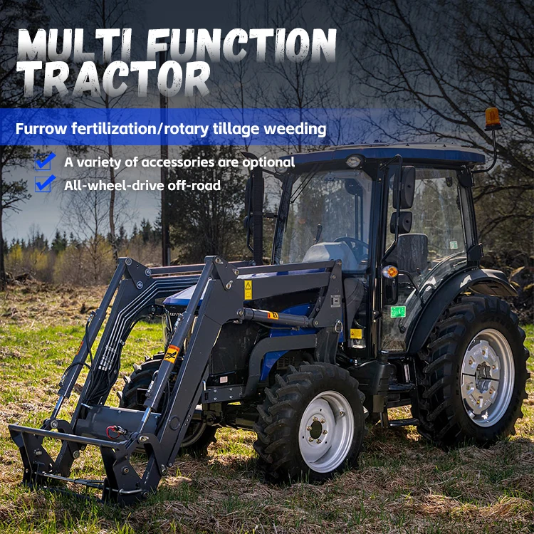 4WD 75hp Multifunctional Farming Tractors Wheeled Agricultural Tractor For Sale
