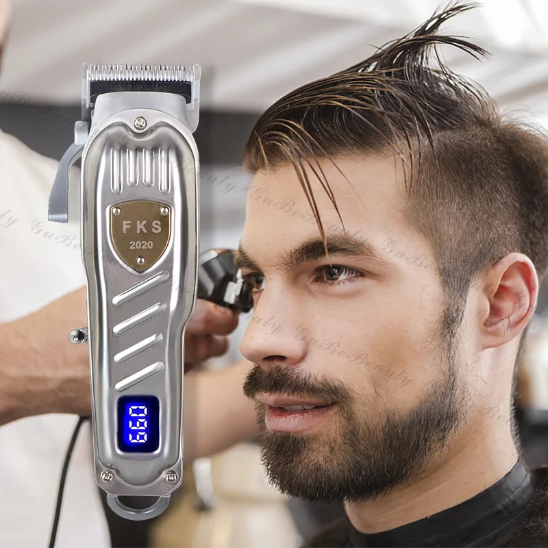 Gubebeauty silver set professional trimmer all steel blade rechargeable trimmer cordless hair trimmer for men with FCC