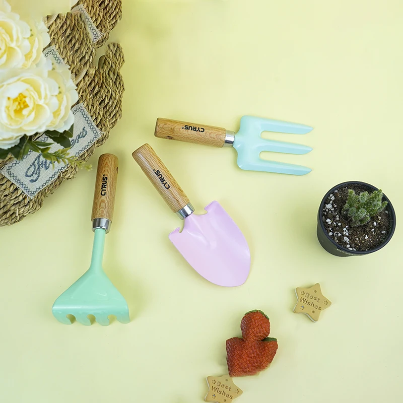 Металлические ручные инструменты, деревянные ручки, Детские садовые игрушки, Набор садовых инструментов