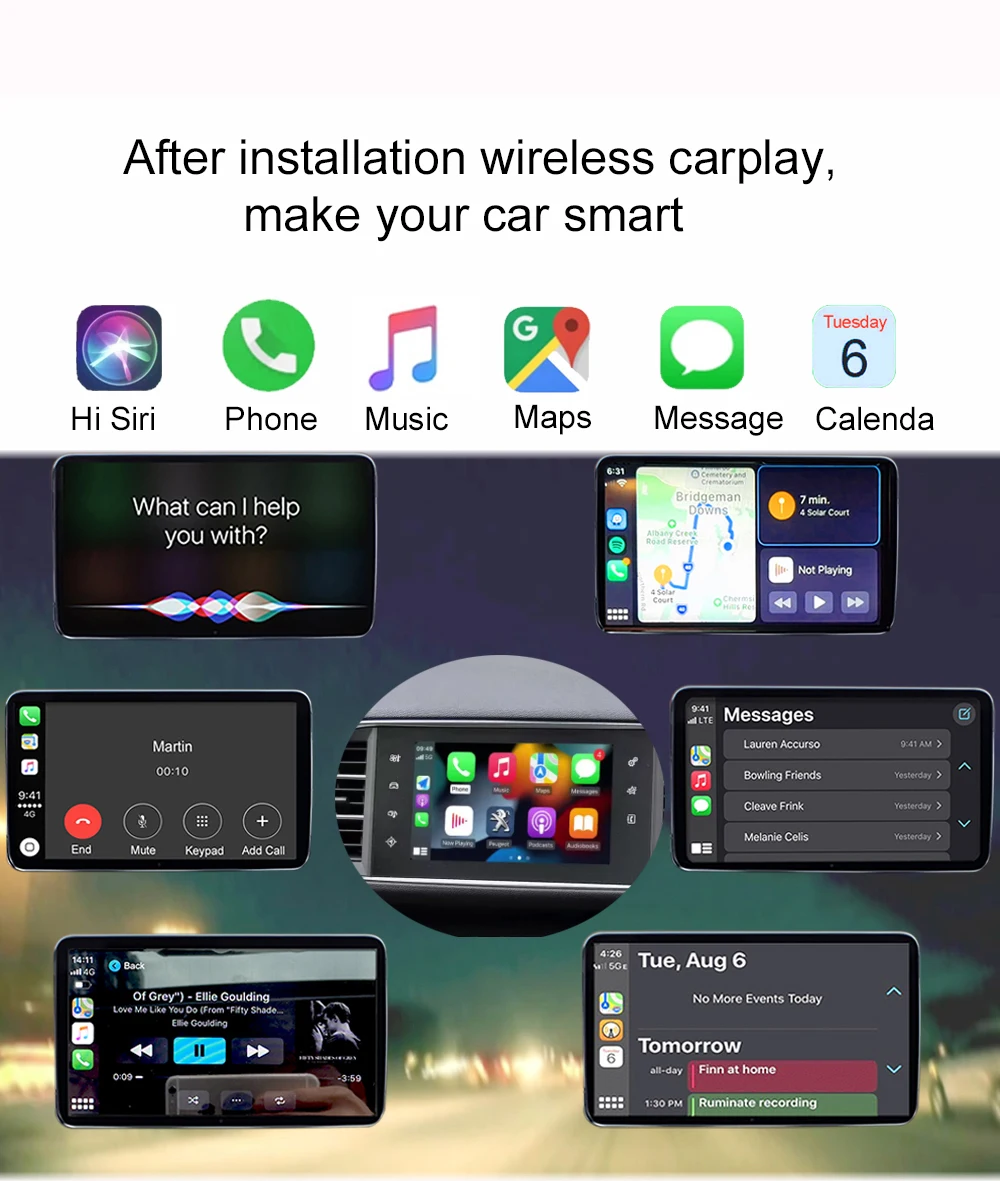 Wireless Carplay For Citroen C4 Smeg Nac Picasso Ds4 Ds3 308 508 208 200 Android Auto Module Box Mirror Link Navigation
