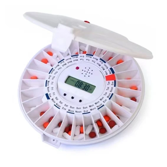 Portable Multifunctional Timing Alarm Clock Intelligent Electronic Medicine Box for Elderly Pill Container Reminker