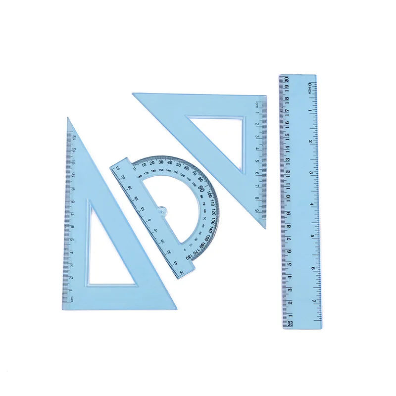 Stationery Set Student Drawing Stationery Plastic Ruler Triangular Protractor 30CM Set Ruler Learning Combination Ruler