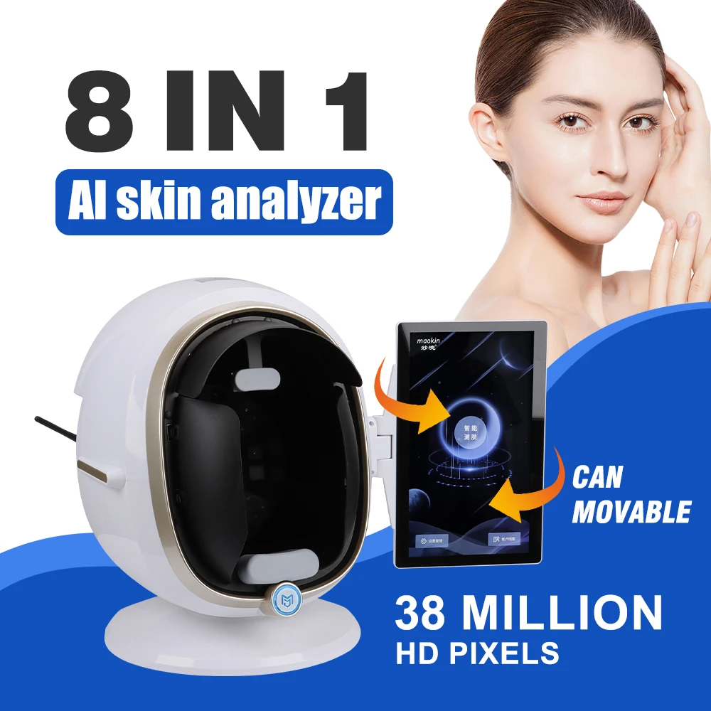 8 in 1 Professional 3d Skin Analyzer Machine Skin Scanner Portable Facial Skin Analysis Face Camera Machine