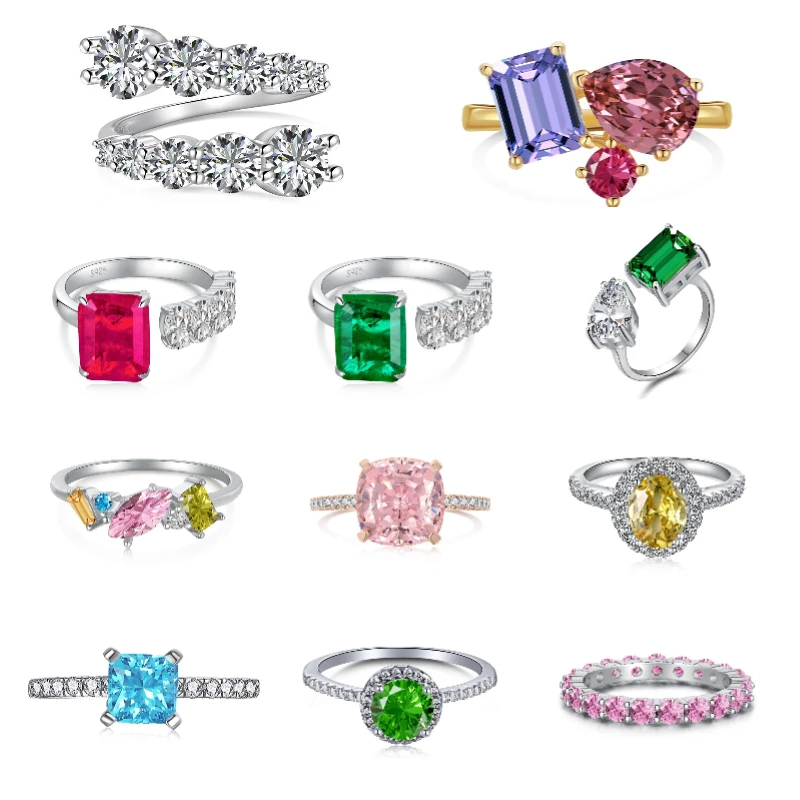 Luxury jewelry Certified Fine Jewelry Romantic S925 Custom Ring  CZ Mossanite VVS Moissanite Stone for Special Occasions