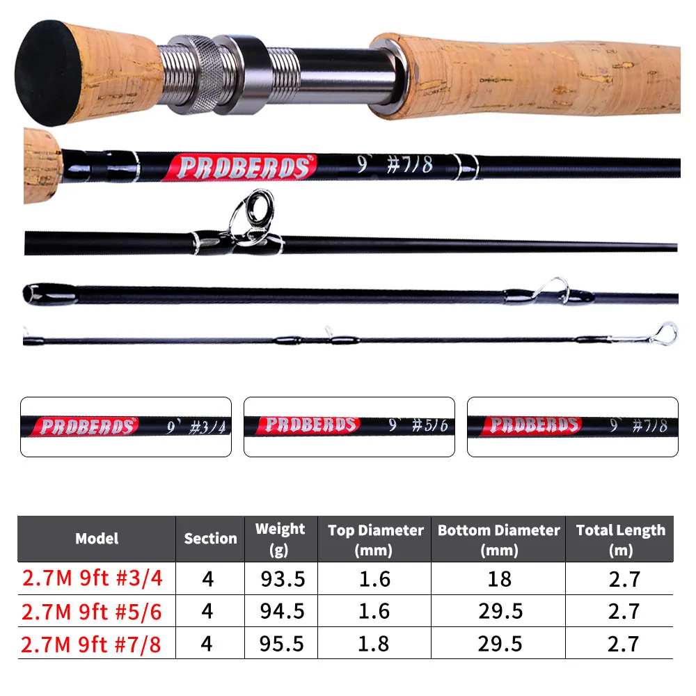 OEM Fly fishing rod 9ft 2.7m 4sections high Carbon Fiber Blanks Double Handed Fly Fishing Rod ready to ship