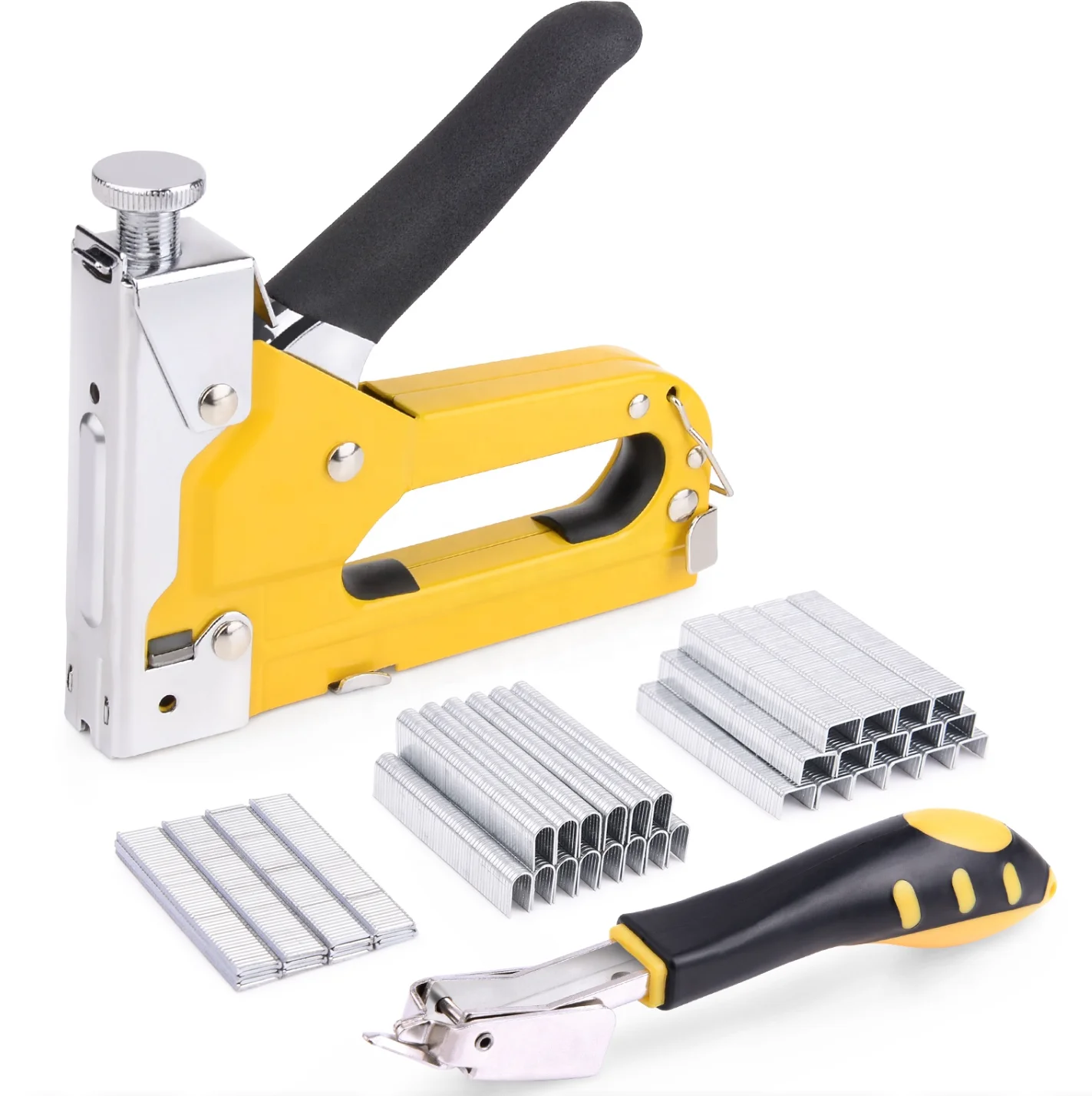 New Product Listing 3 In 1 Heavy Duty Staple Gun For Furniture Gs Staple Gun Staples Remover U T Door Shape Nails