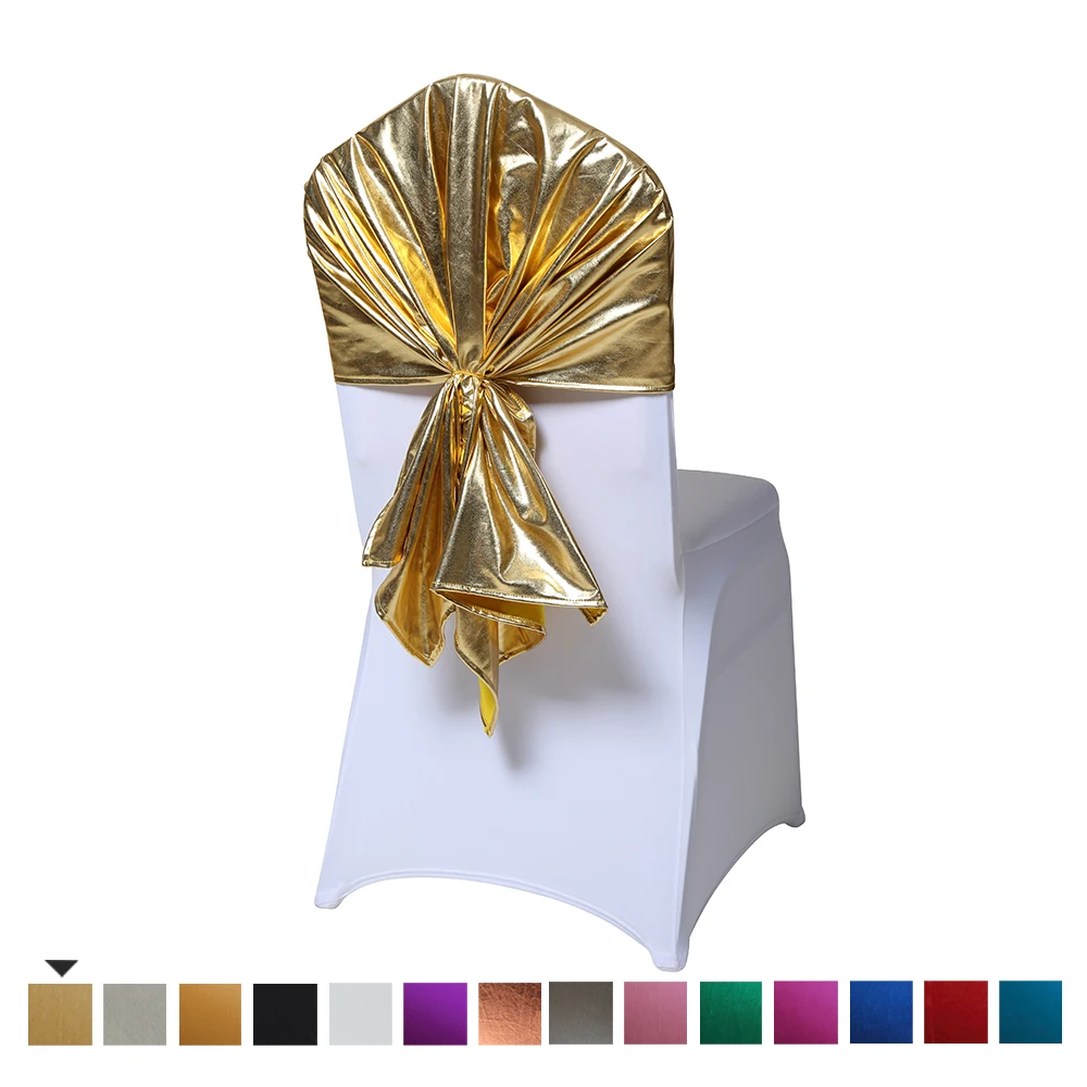 
wholesale metal metallic spandex chair covers chair sashes for wedding events party decoration 