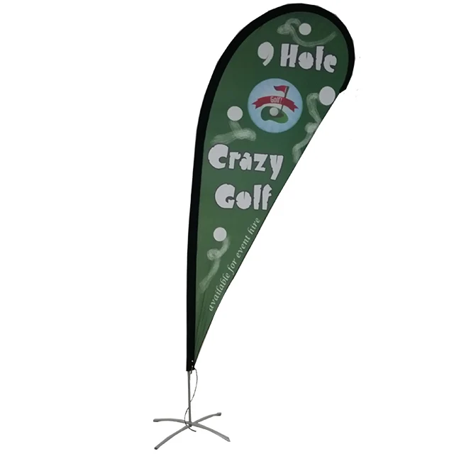 Tear Drop Feather Knife Beach Banner Flag With Stand Fiberglass Pole Aluminum Flagpole Tube