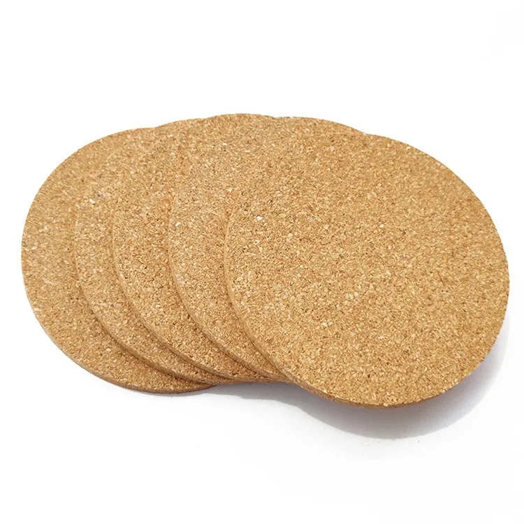 Factory Price Square Round Cork Coasters For Drinks Custom Logo Wholesale Table Cup Mats Set Print Natural Wood Coasters