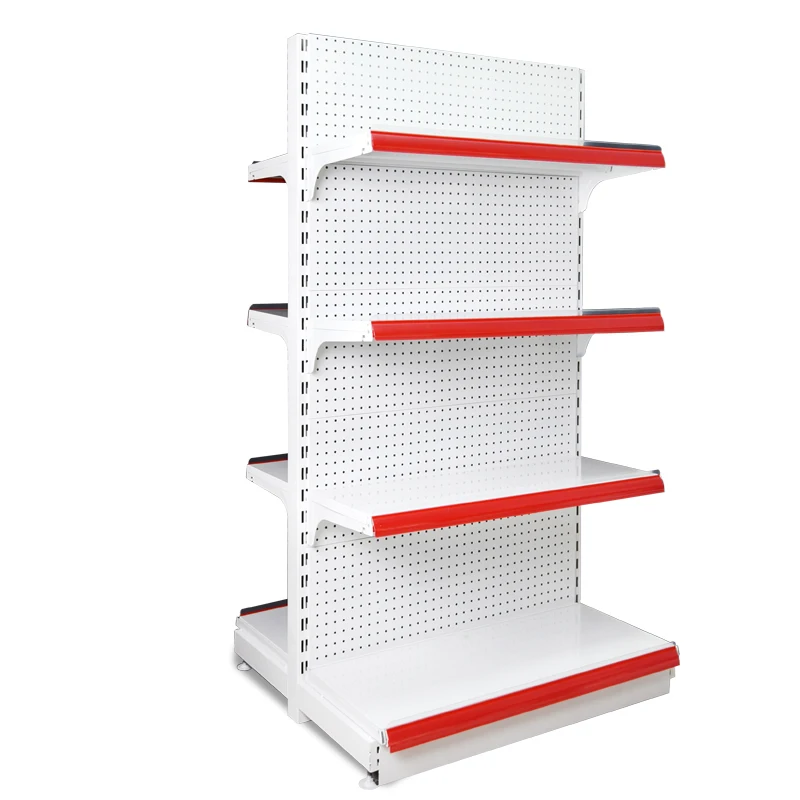 Supermarket shelf net-a-porterdiscount store grocery display rack steel wood can be customized