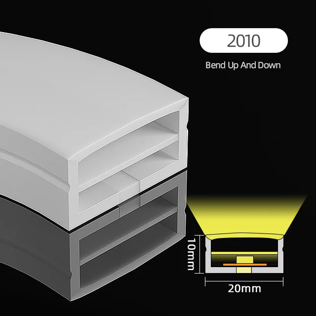 Customized Flexible Silicone Led Profile White 20*10mm Flexible Waterproof Led Silicone Channel Profile for Led Strip