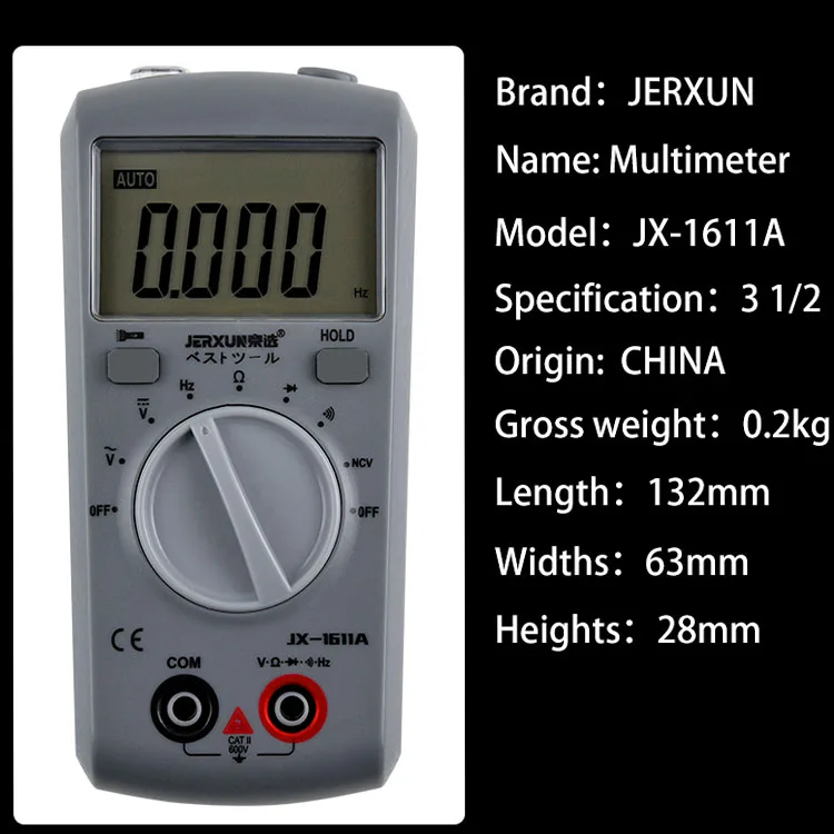 Цифровой мультиметр JX- 1611A заводской с 1999 счетами для измерения напряжения